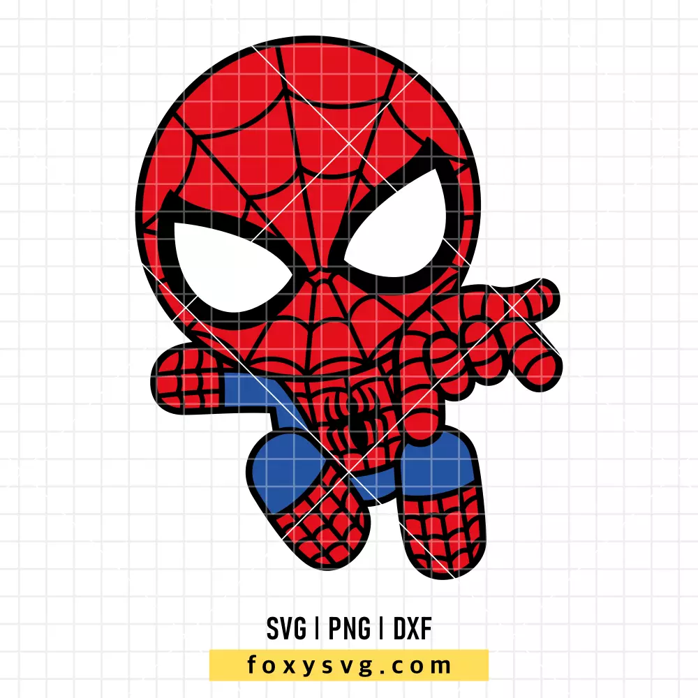 Cute Baby Spiderman SVG | Superhero SVG PNG Design for Cricut, Silhouette