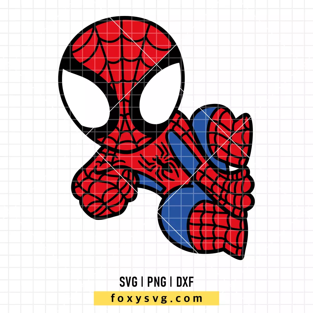 Cute Baby Spiderman SVG | Superhero SVG PNG Design for Cricut, Silhouette