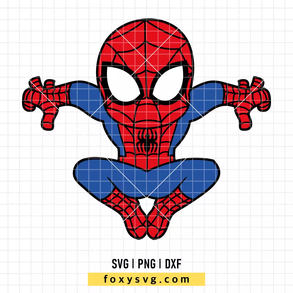 Cute Baby Spiderman SVG | Superhero SVG PNG Design for Cricut, Silhouette