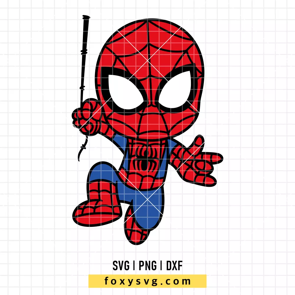 Cute Baby Spiderman SVG | Superhero SVG PNG Design for Cricut, Silhouette