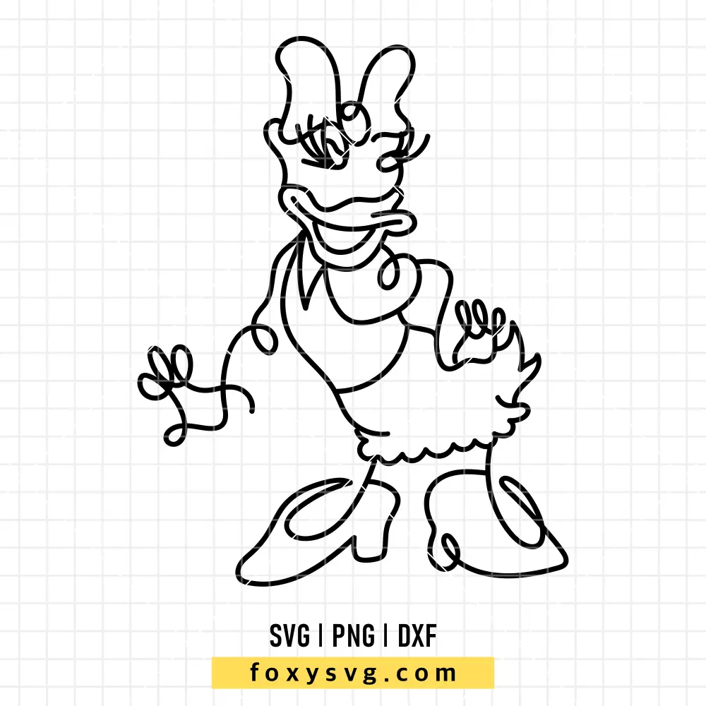 Daisy Outline Sketch SVG | Disney SVG PNG Design for Cricut, Silhouette