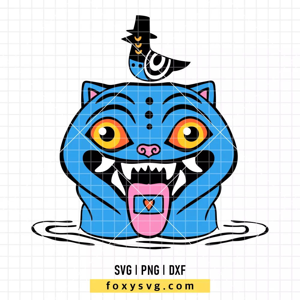 Demon Hunters Blue Tiger SVG | K-Pop SVG PNG Design for Cricut, Silhouette