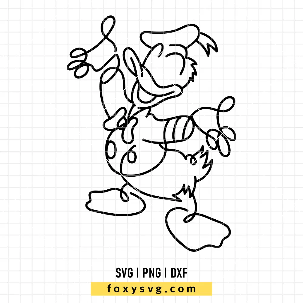 Donald Outline Sketch SVG | Disney SVG PNG Design for Cricut, Silhouette