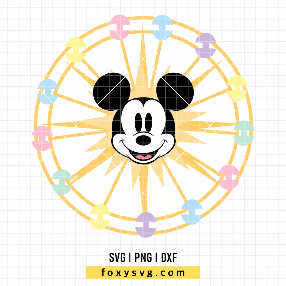 Ferris Wheel with Mickey Face Layered SVG, PNG | Disney SVG Cut File for Cricut & Silhouette
