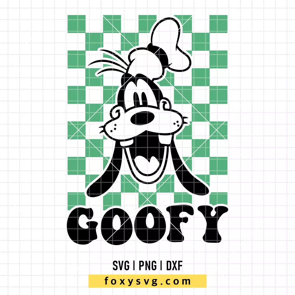 Goofy Checkered Retro SVG, PNG | Disney SVG Cut File for Cricut & Silhouette
