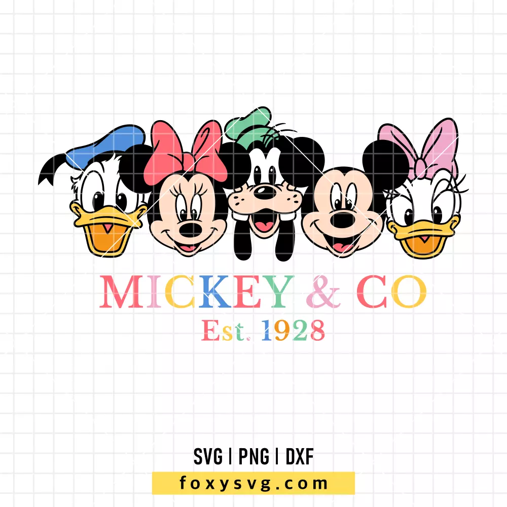Mickey & Co Retro Friends SVG, PNG | Disney SVG Cut File for Cricut & Silhouette