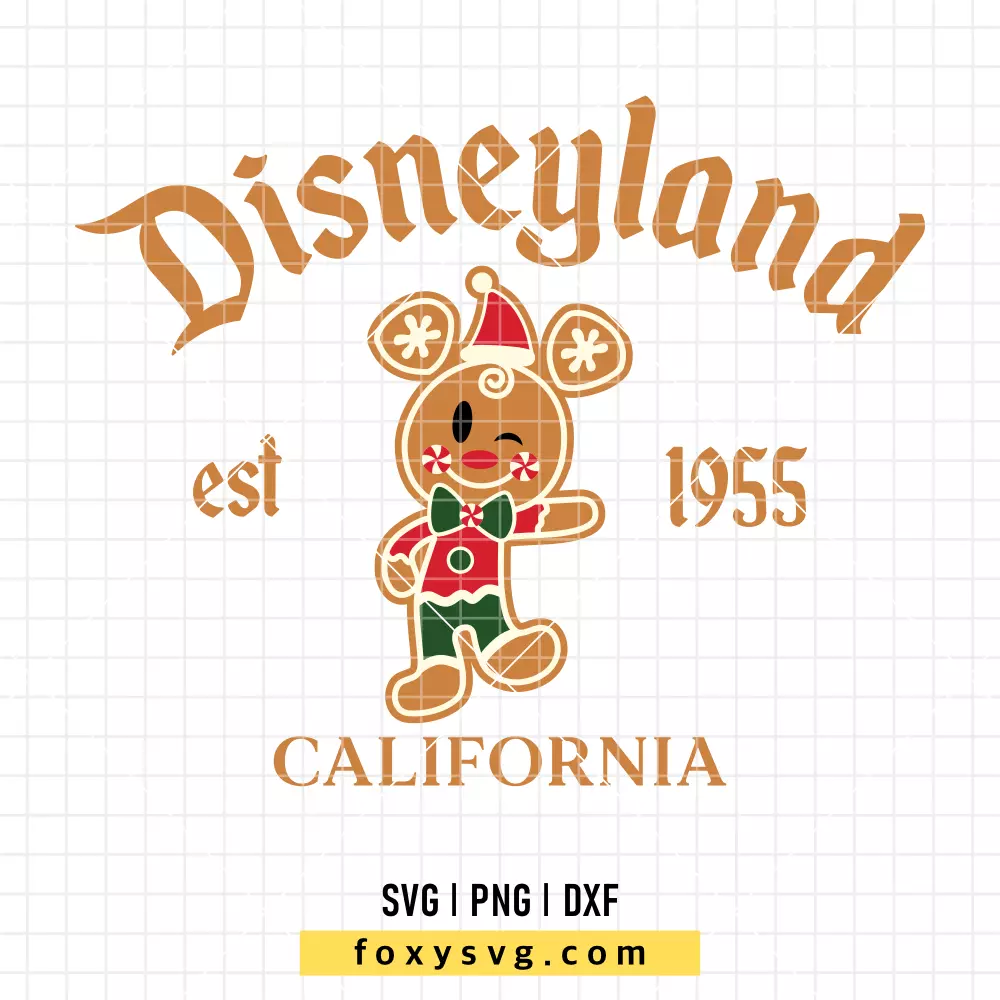 Mickey Disneyland Gingerbread SVG, PNG | Disney SVG Cut File for Cricut & Silhouette