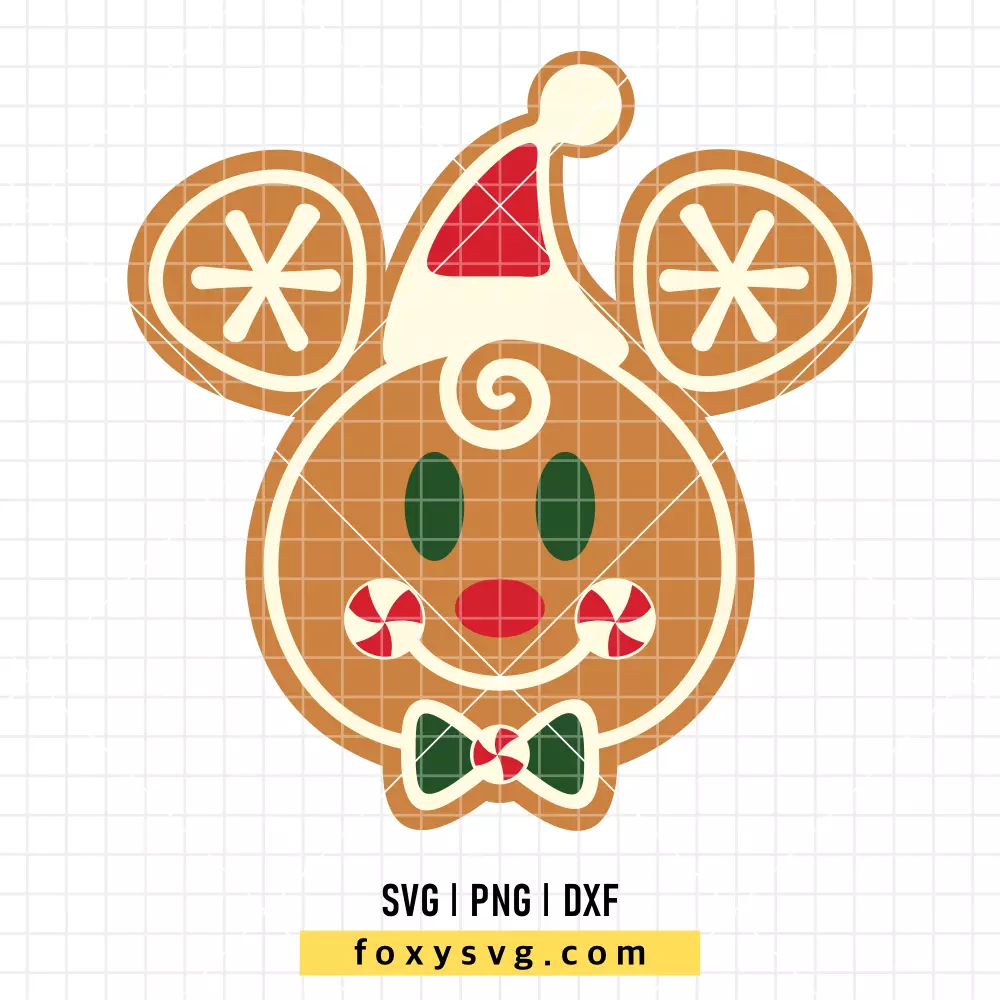 Mickey Gingerbread Head SVG, PNG | Disney SVG Cut File for Cricut & Silhouette