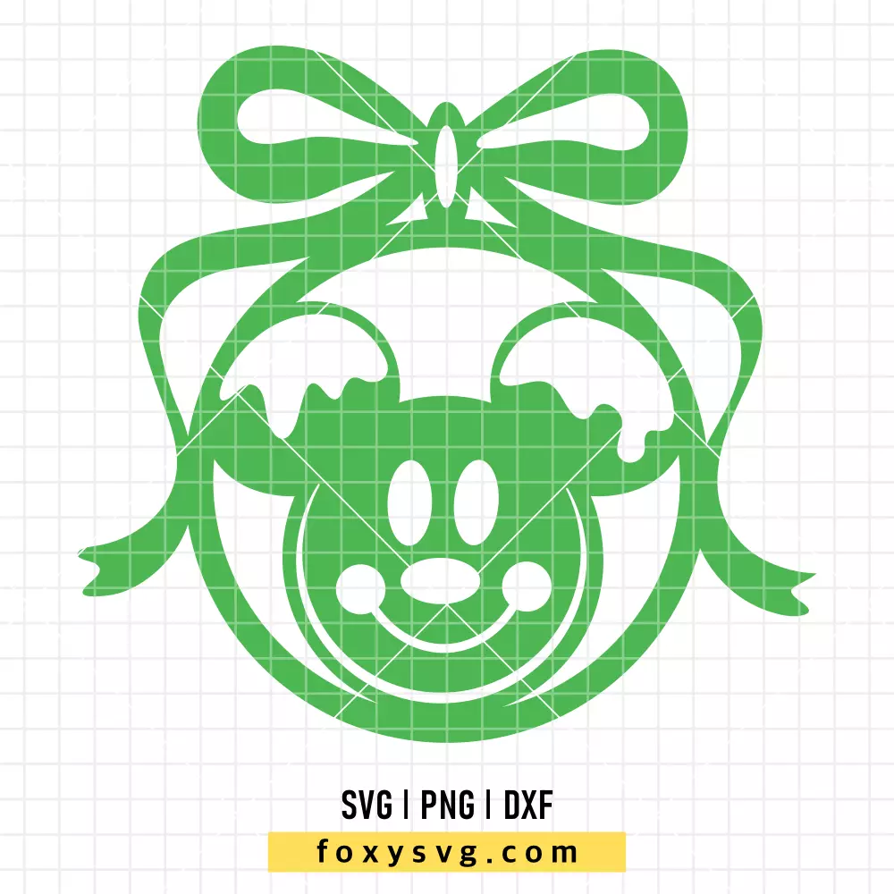 Mickey Head Christmas Ball SVG, PNG | Disney SVG Cut File for Cricut & Silhouette