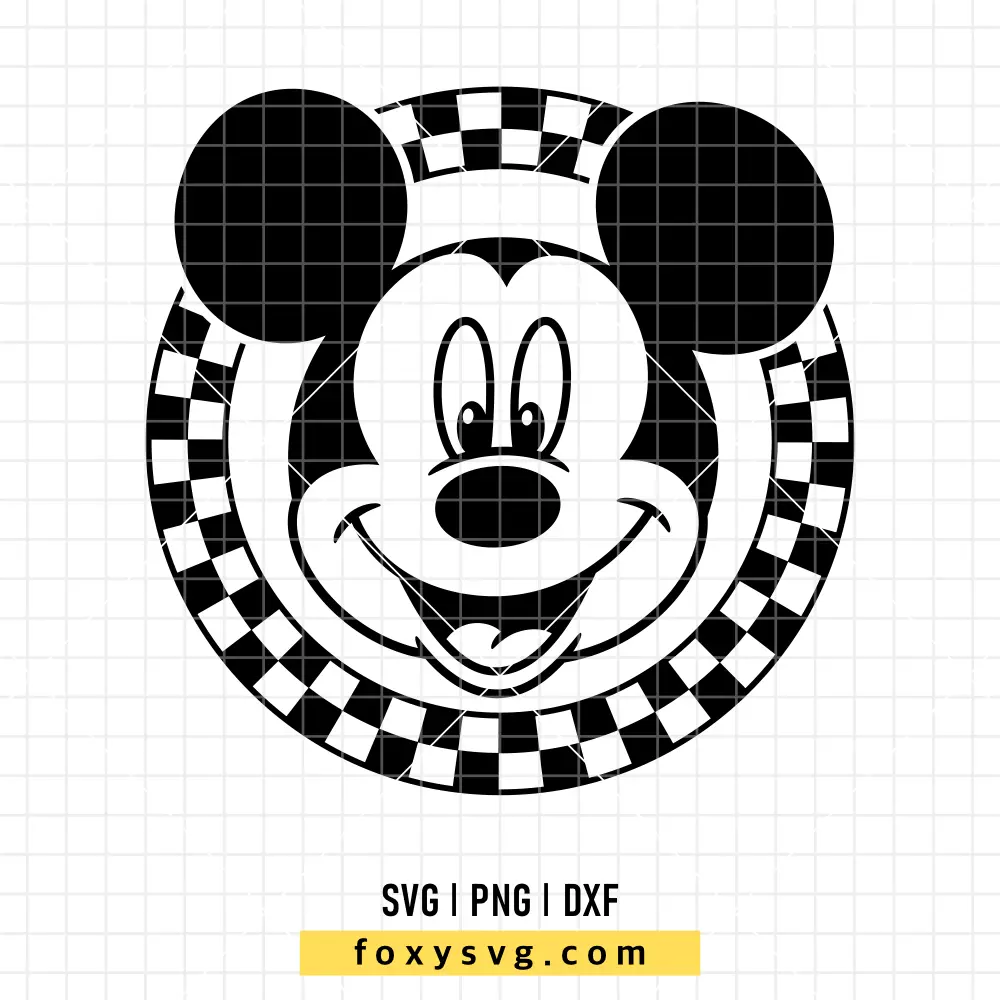 Mickey Mouse Checkered Circle SVG, PNG | Disney SVG Cut File for Cricut & Silhouette