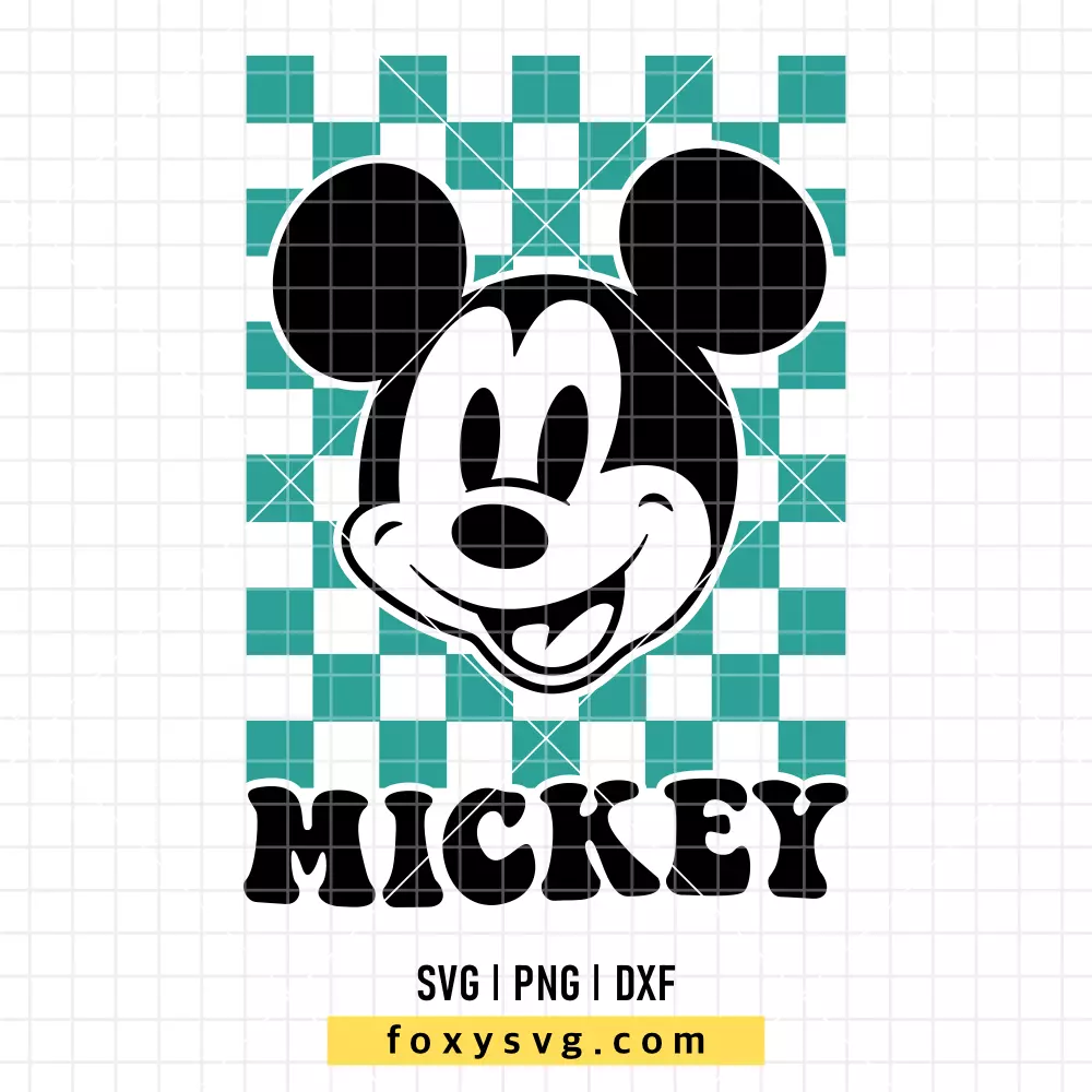 Mickey Mouse Checkered Retro SVG, PNG | Disney SVG Cut File for Cricut & Silhouette