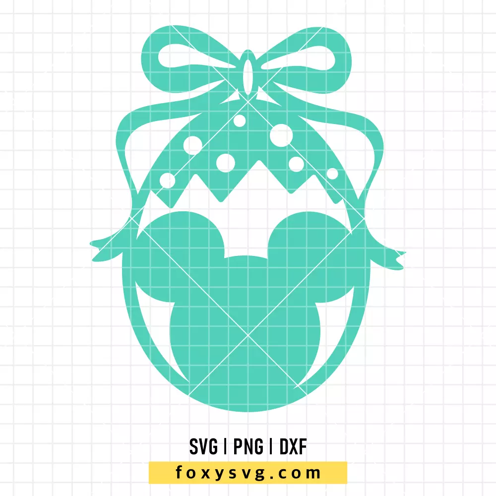 Mickey Mouse Coquette Bow Easter Egg SVG | Disney SVG PNG Design for Cricut, Silhouette