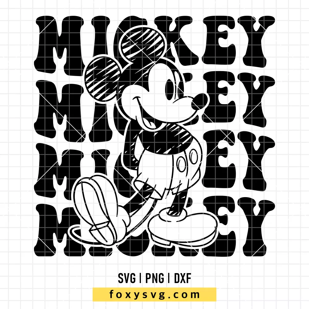 Mickey Sketch Outline SVG, PNG | Disney SVG Cut File for Cricut & Silhouette