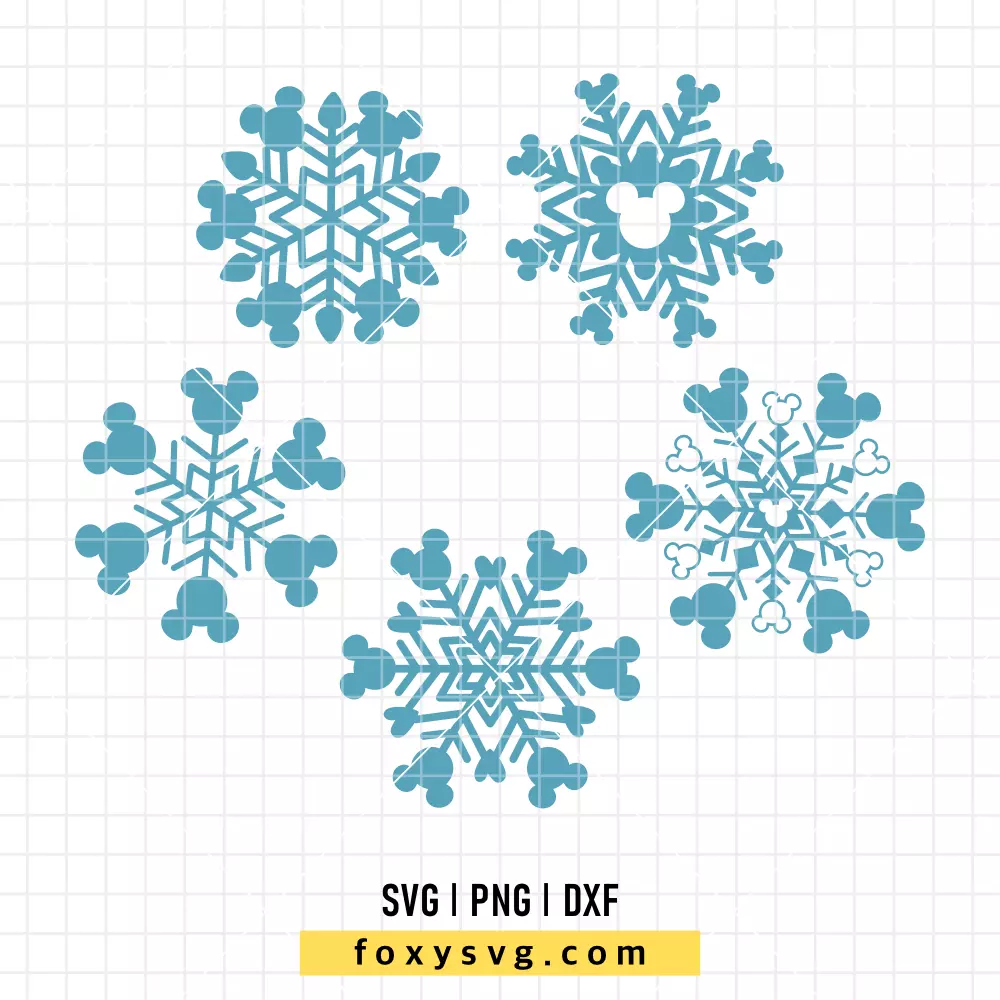 Mickey Snowflakes SVG, PNG | Disney SVG Cut File for Cricut & Silhouette