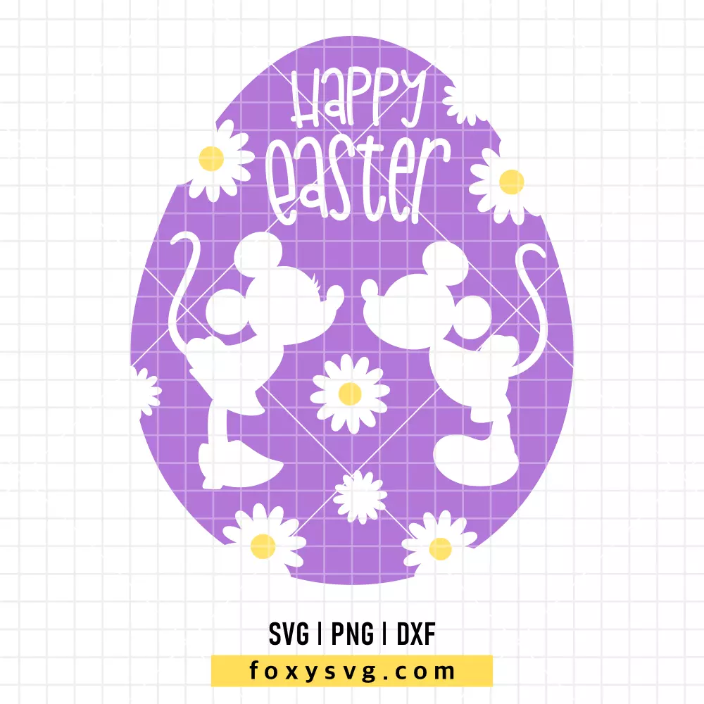 Mickey and Minnie Happy Easter Egg SVG | Disney SVG PNG Design for Cricut, Silhouette
