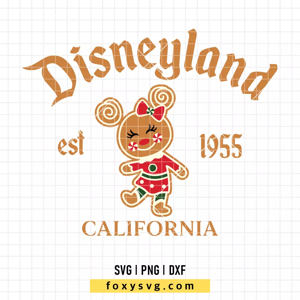 Minnie Disneyland Gingerbread SVG, PNG | Disney SVG Cut File for Cricut & Silhouette
