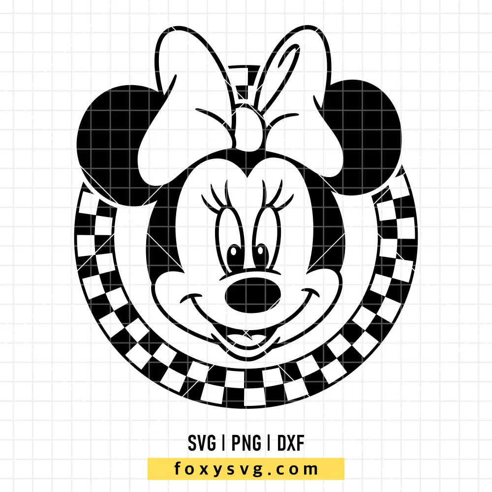 Minnie Mouse Checkered Circle SVG, PNG | Disney SVG Cut File for Cricut & Silhouette