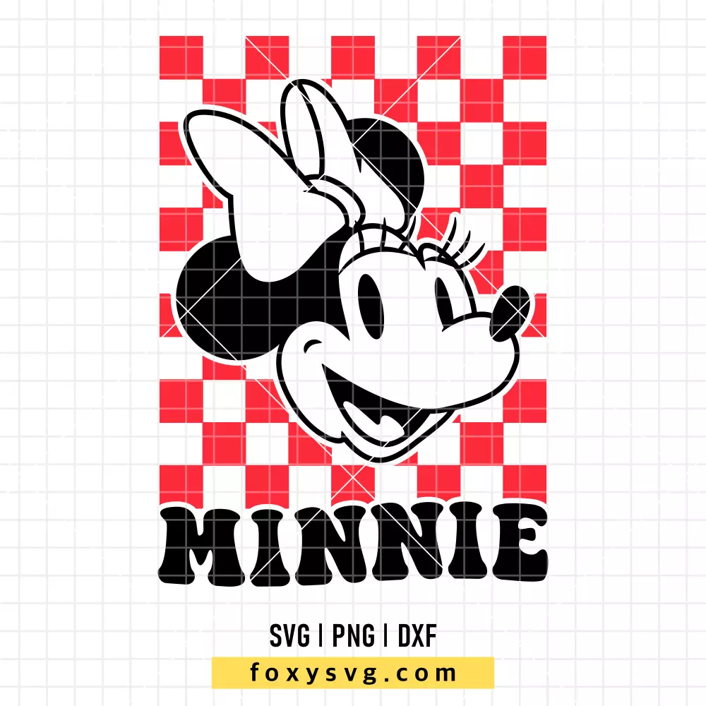 Minnie Mouse Checkered Retro SVG, PNG | Disney SVG Cut File for Cricut & Silhouette