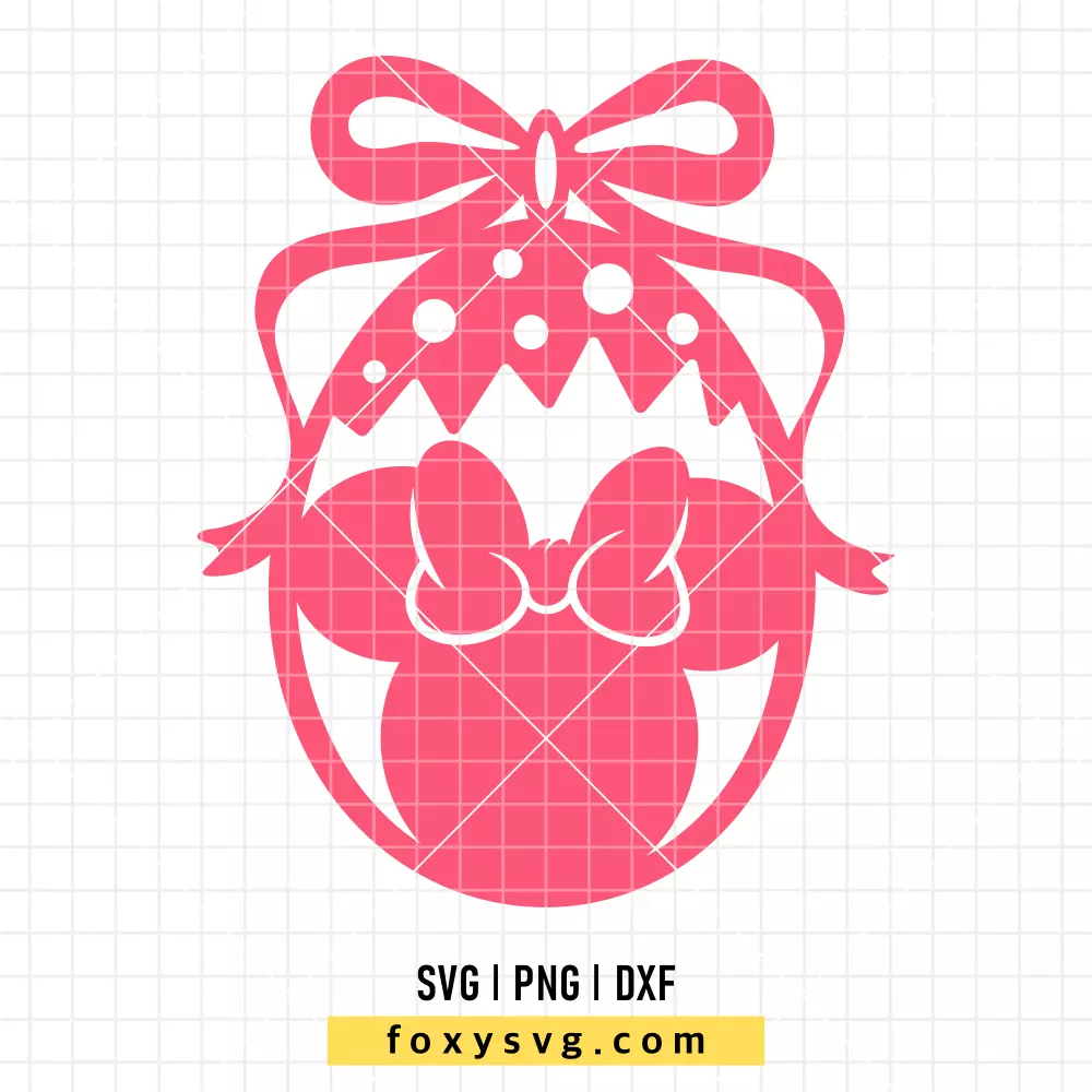Minnie Mouse Coquette Bow Easter Egg SVG | Disney SVG PNG Design for Cricut, Silhouette