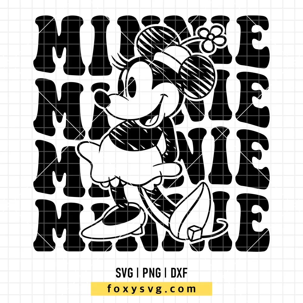 Minnie Sketch Outline SVG, PNG | Disney SVG Cut File for Cricut & Silhouette