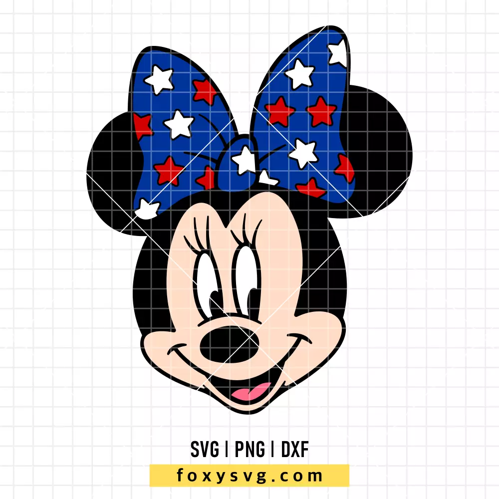 Patriotic Minnie Mouse SVG, PNG | Disney SVG Cut File for Cricut & Silhouette