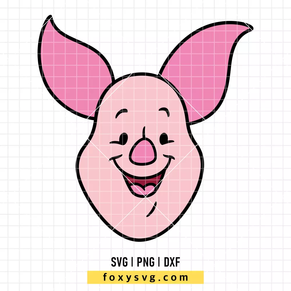 Piglet Head SVG, PNG | Disney SVG Cut File for Cricut & Silhouette