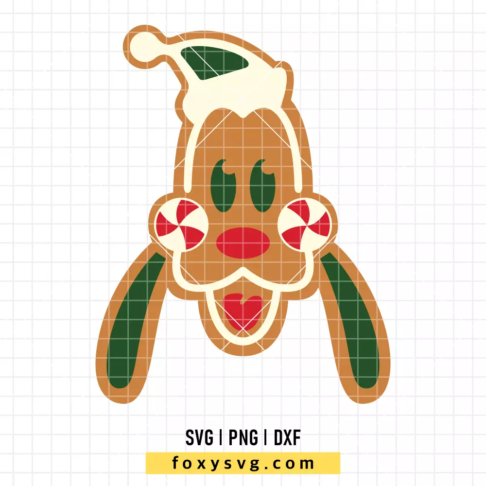 Pluto Gingerbread Head SVG, PNG | Disney SVG Cut File for Cricut & Silhouette