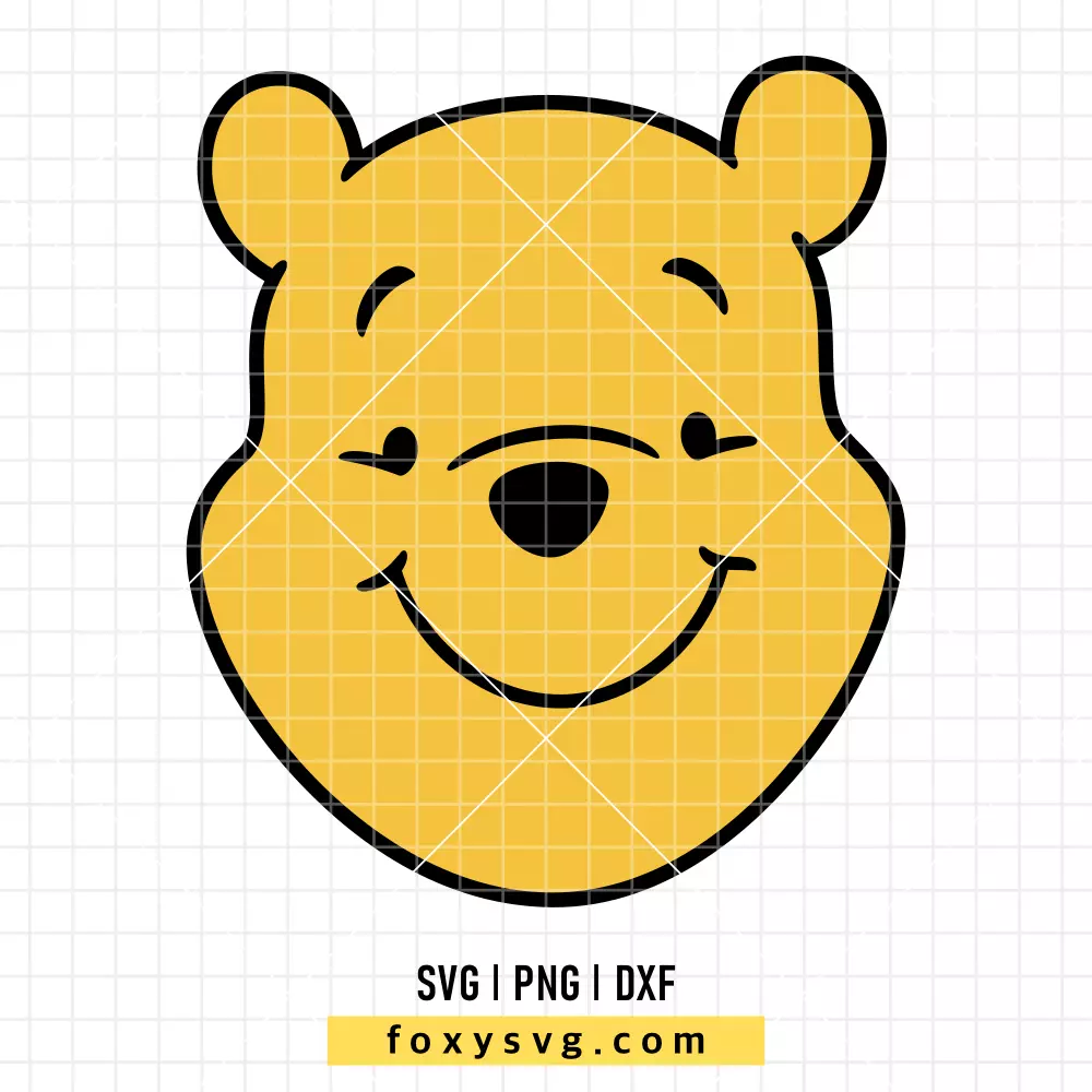 Pooh Head SVG, PNG | Disney SVG Cut File for Cricut & Silhouette