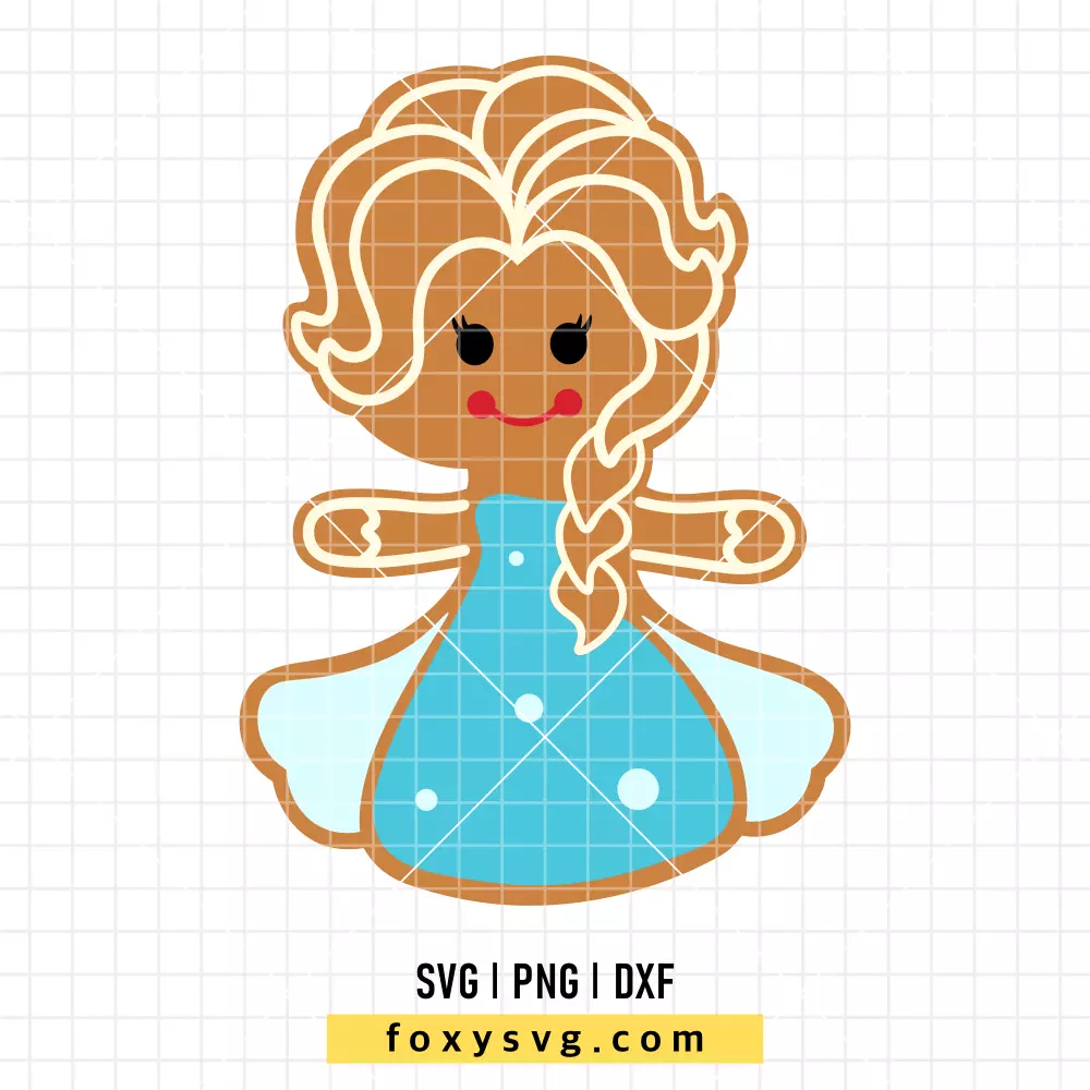 Princess Elsa Gingerbread SVG, PNG | Disney SVG Cut File for Cricut & Silhouette
