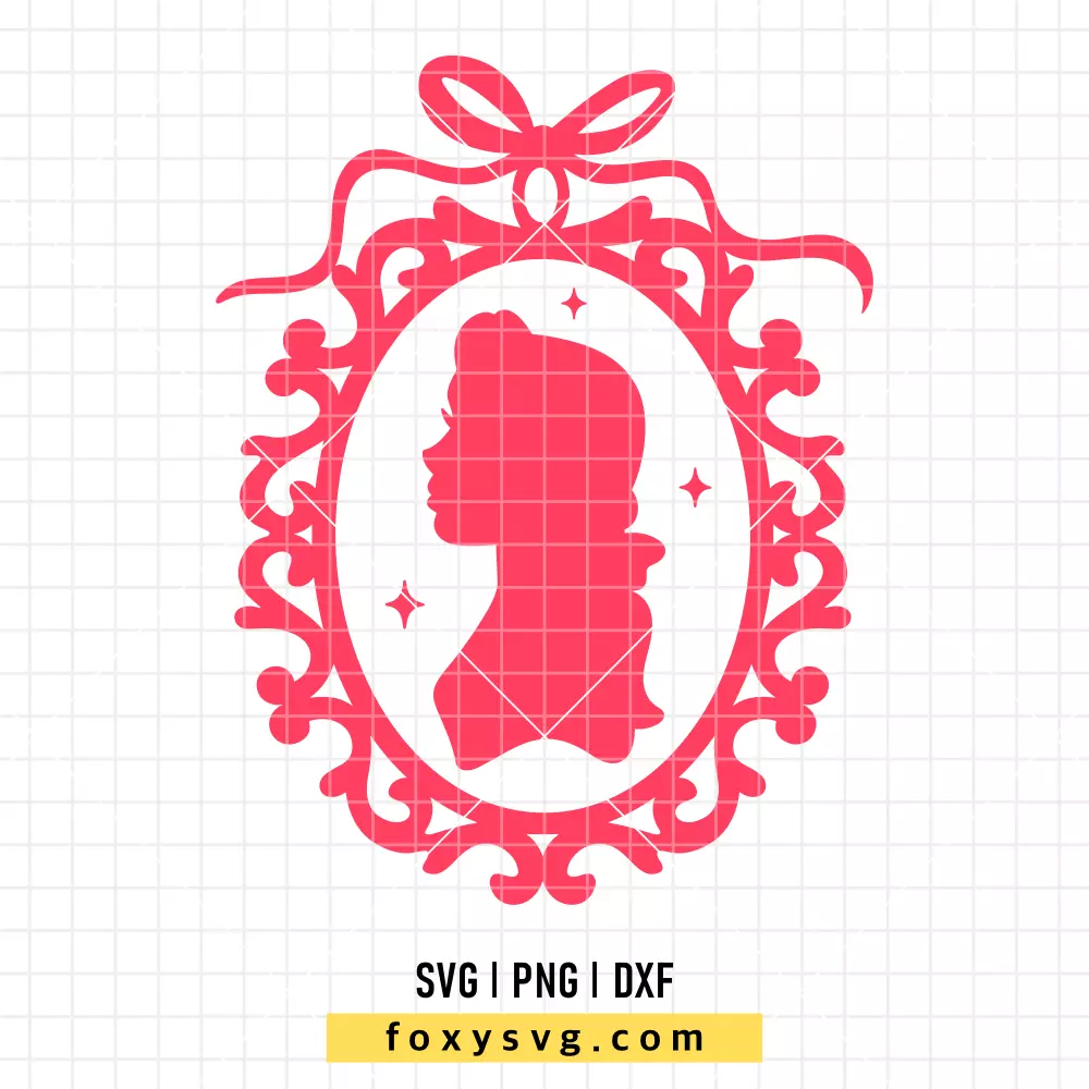 Princess Belle Retro Frame SVG, PNG | Disney Princess SVG Cut File for Cricut & Silhouette