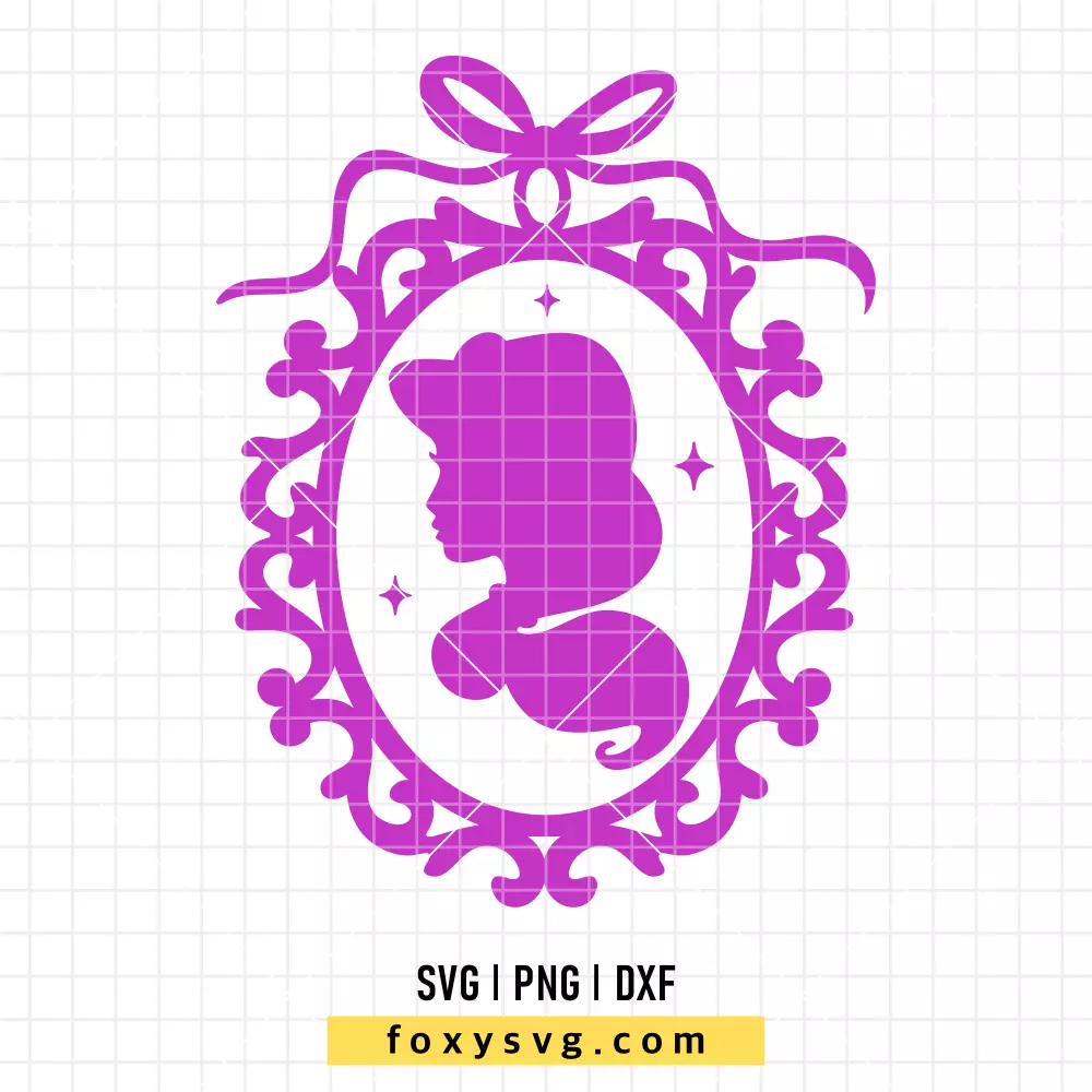 Princess Jasmine Retro Frame SVG, PNG | Disney Princess SVG Cut File for Cricut & Silhouette