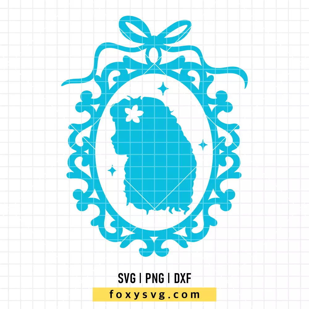 Princess Moana Retro Frame SVG, PNG | Disney Princess SVG Cut File for Cricut & Silhouette