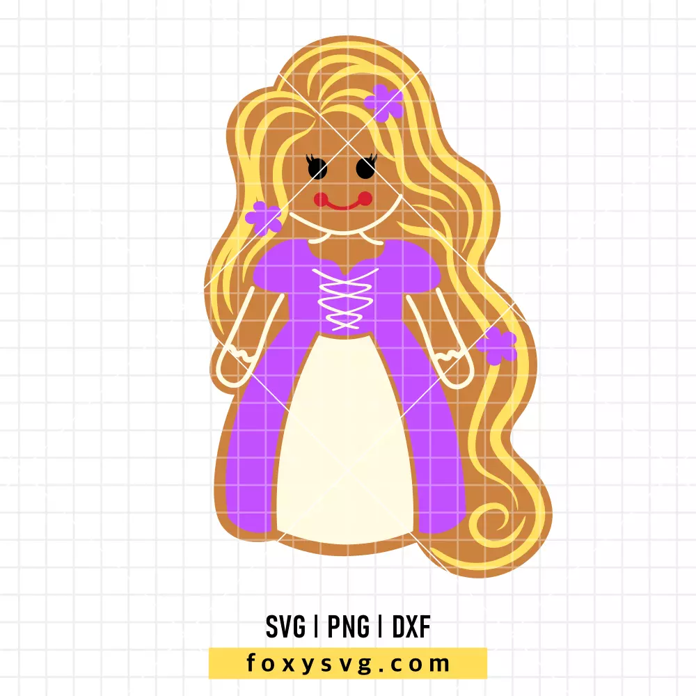 Princess Rapunzel Gingerbread SVG, PNG | Disney SVG Cut File for Cricut & Silhouette