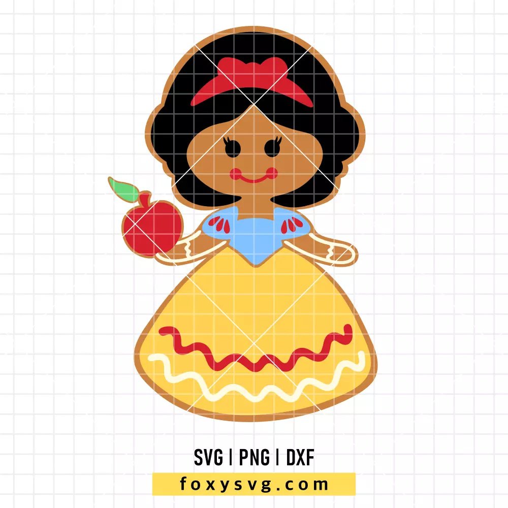 Princess Snowwhite Gingerbread SVG, PNG | Disney SVG Cut File for Cricut & Silhouette