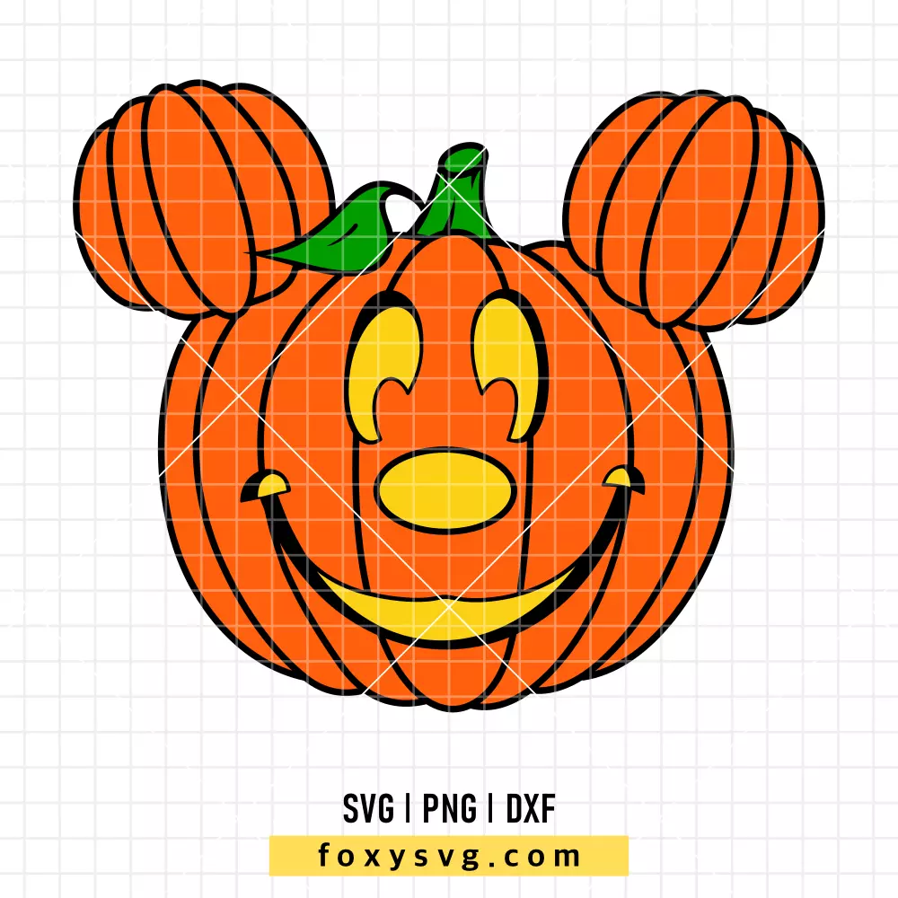 Pumpkin Head Mickey Mouse SVG, PNG | Disney SVG Cut File for Cricut & Silhouette