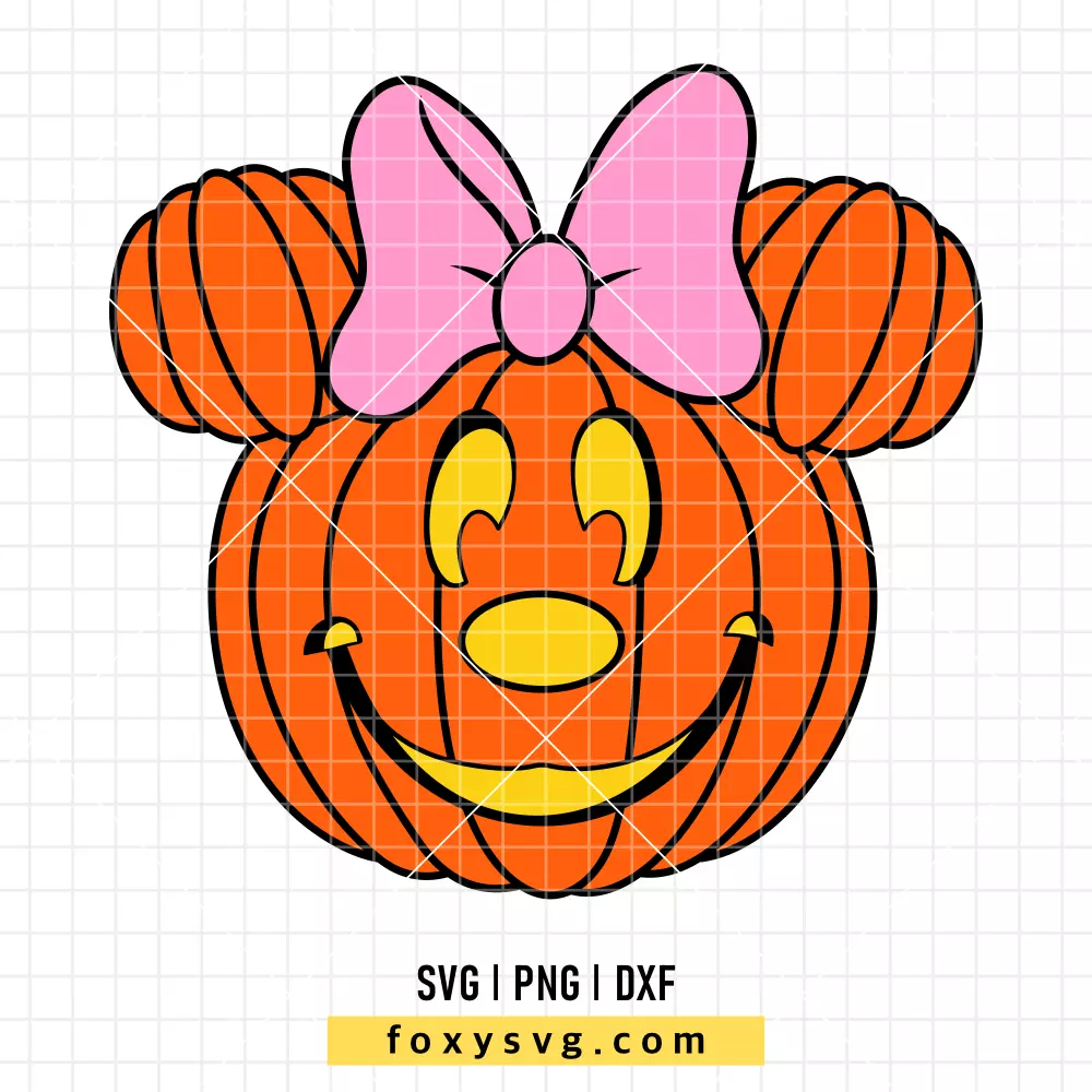 Pumpkin Head Minnie Mouse SVG, PNG | Disney SVG Cut File for Cricut & Silhouette