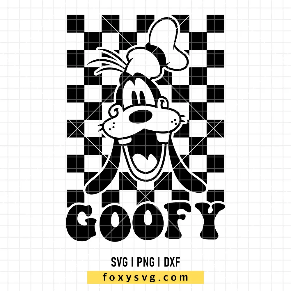 Retro Checkered Goofy SVG, PNG | Disney SVG Cut File for Cricut & Silhouette