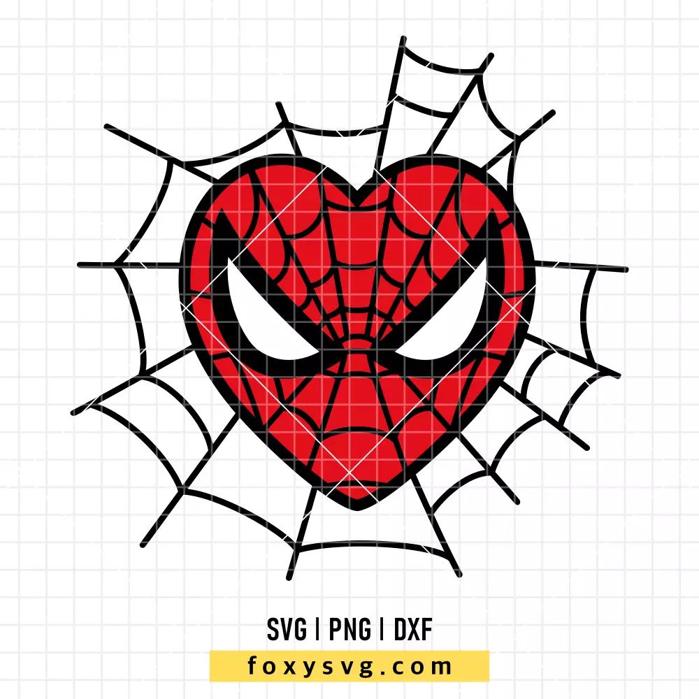Spiderman Heart Web SVG | Superhero SVG PNG Design for Cricut, Silhouette