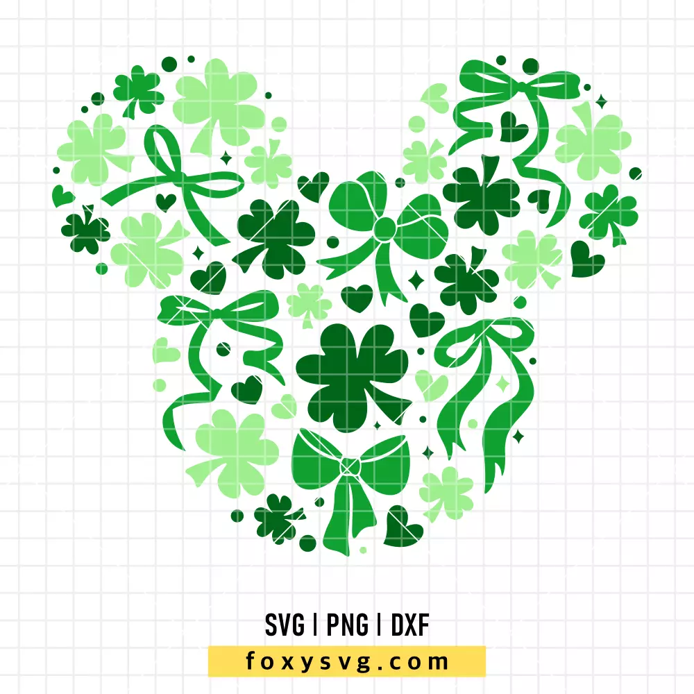St. Patrick's Day Coquette Bows SVG, PNG | Disney SVG Cut File for Cricut & Silhouette