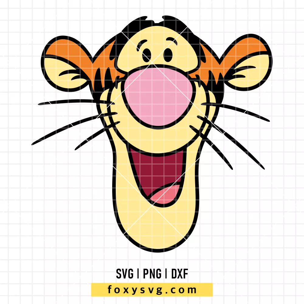 Tigger Head SVG, PNG | Disney SVG Cut File for Cricut & Silhouette
