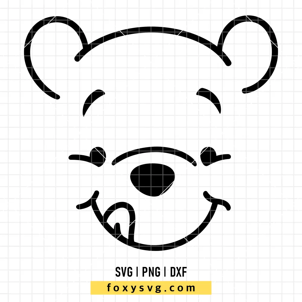 Winnie the Pooh Face SVG, PNG | Disney SVG Cut File for Cricut & Silhouette