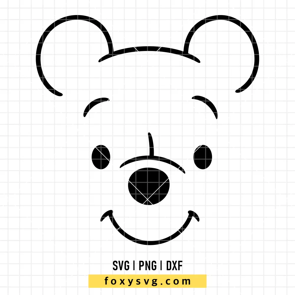Winnie the Pooh Face SVG, PNG | Disney SVG Cut File for Cricut & Silhouette