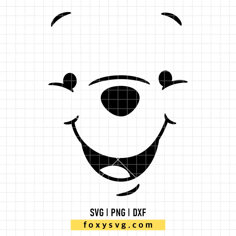 Winnie the Pooh Face SVG, PNG | Disney SVG Cut File for Cricut & Silhouette
