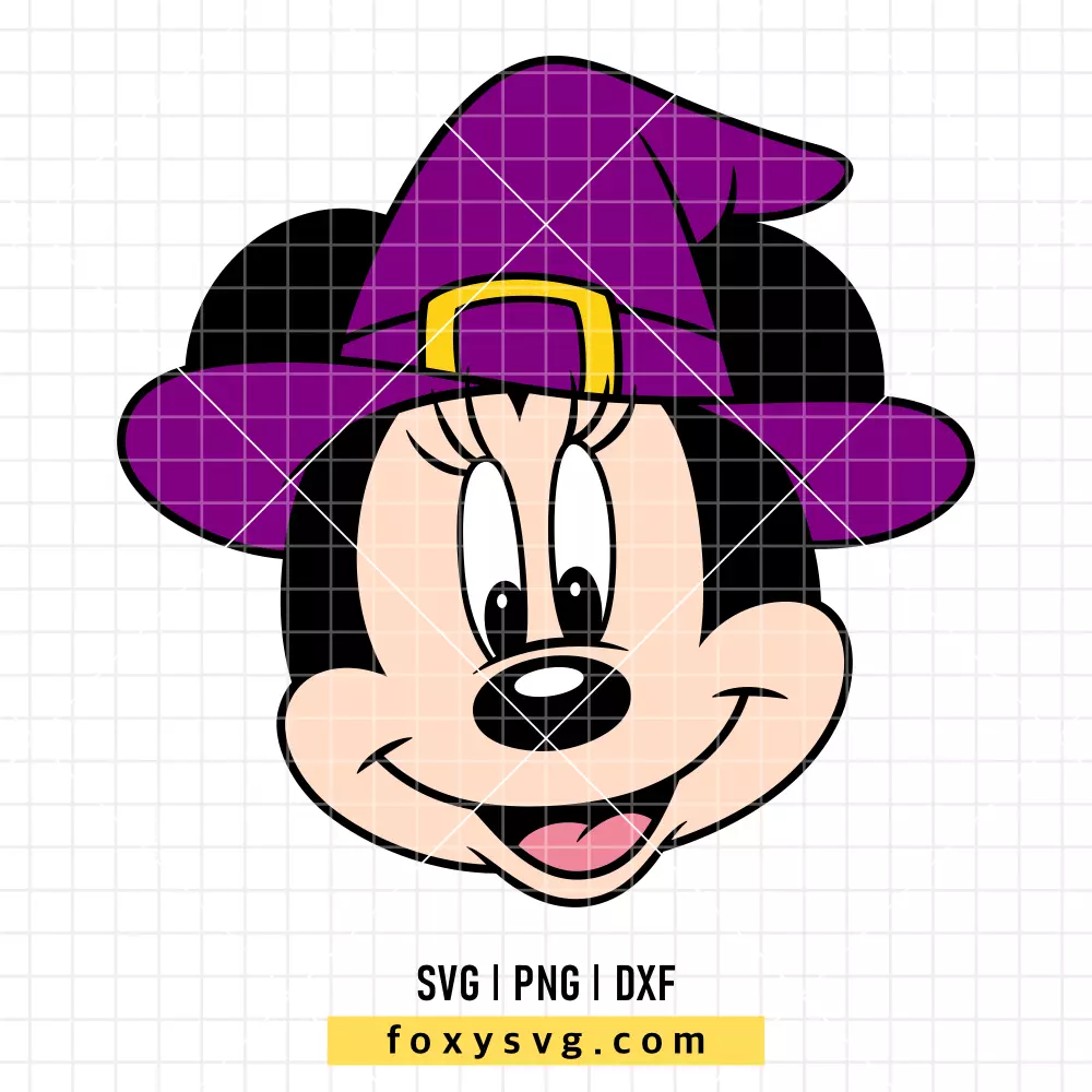 Witch Minnie Head SVG, PNG | Disney SVG Cut File for Cricut & Silhouette