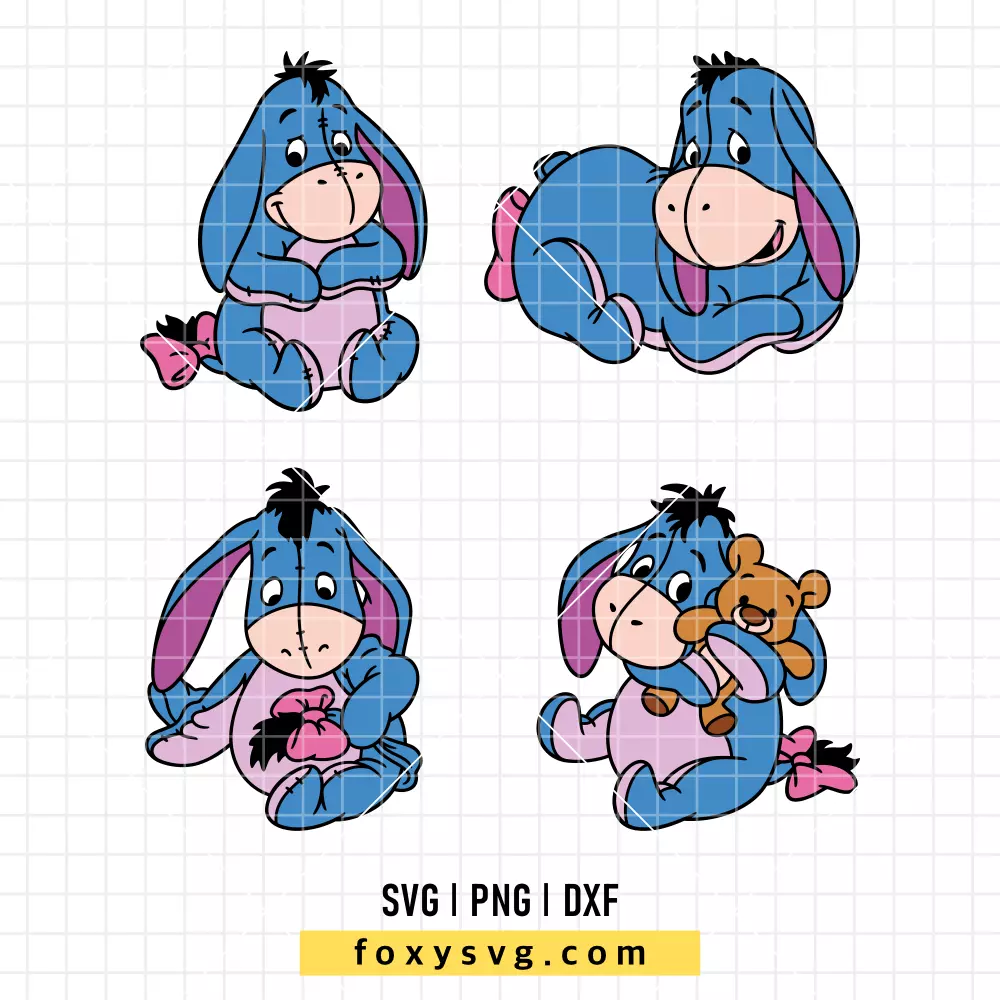 Baby Eeyore Bundle SVG, PNG | Disney SVG Cut File for Cricut & Silhouette