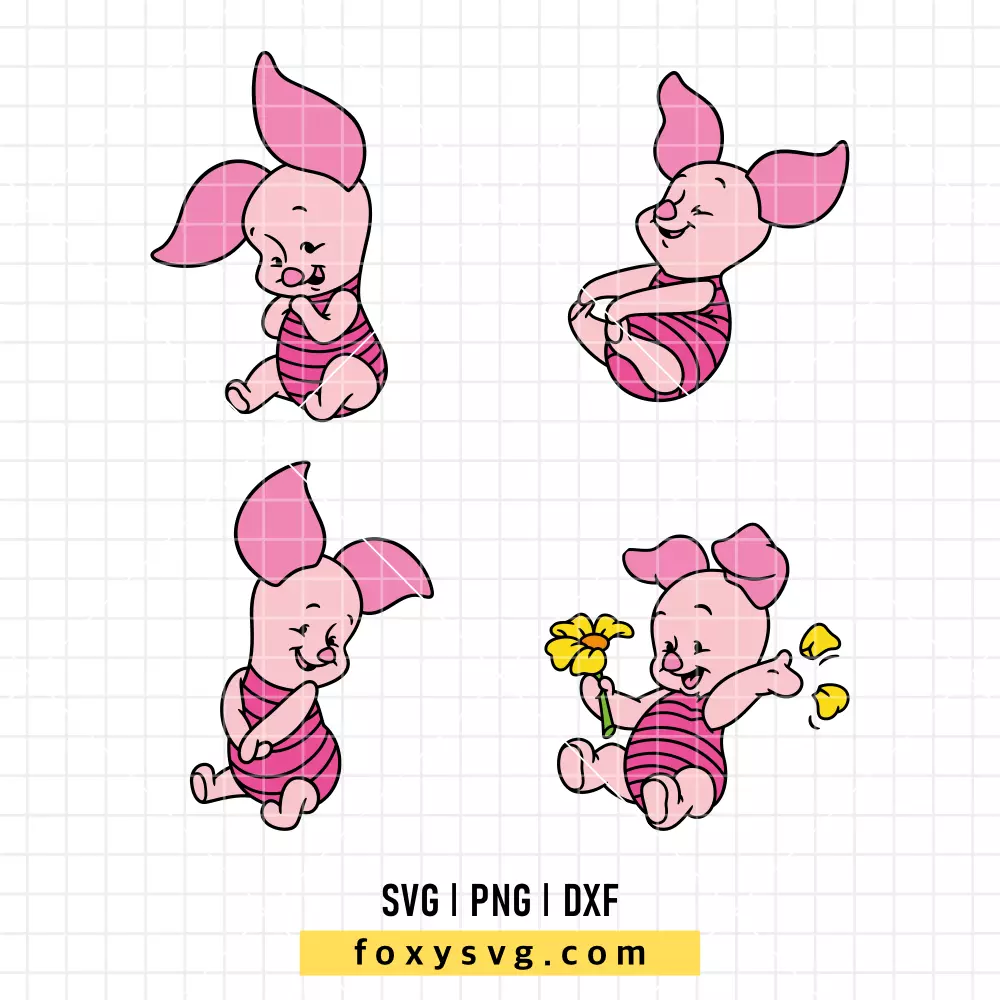 Baby Piglet Bundle SVG, PNG | Disney SVG Cut File for Cricut & Silhouette