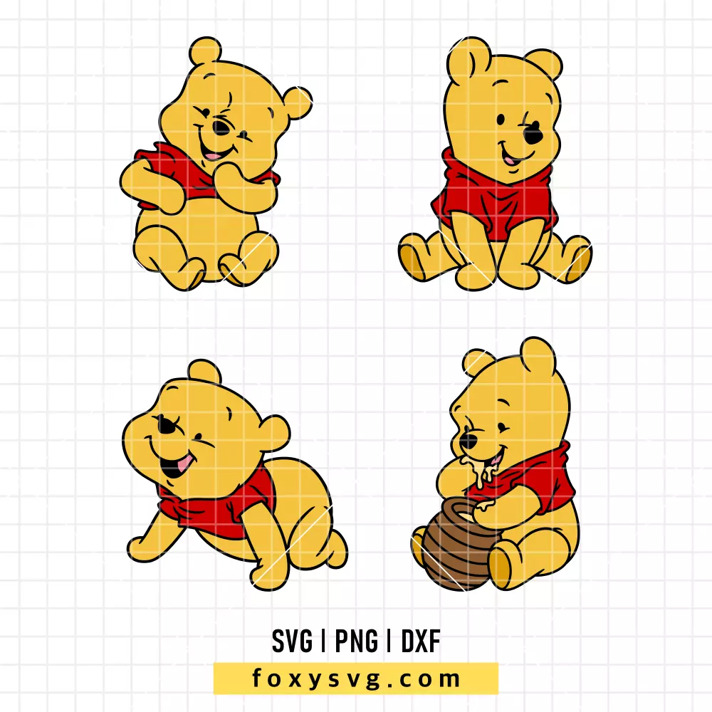 Baby Pooh Bundle SVG, PNG | Disney SVG Cut File for Cricut & Silhouette
