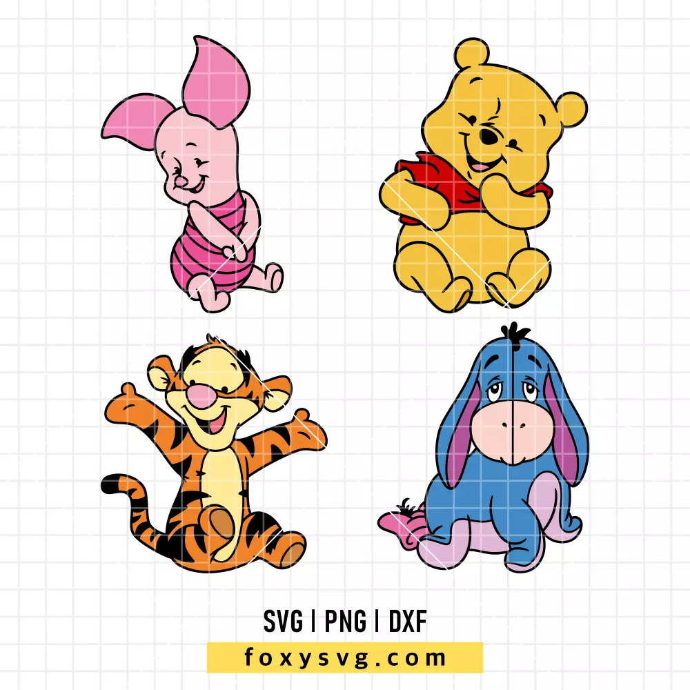 Baby Winnie the Pooh and Friends Bundle SVG, PNG | Disney SVG Cut File for Cricut & Silhouette