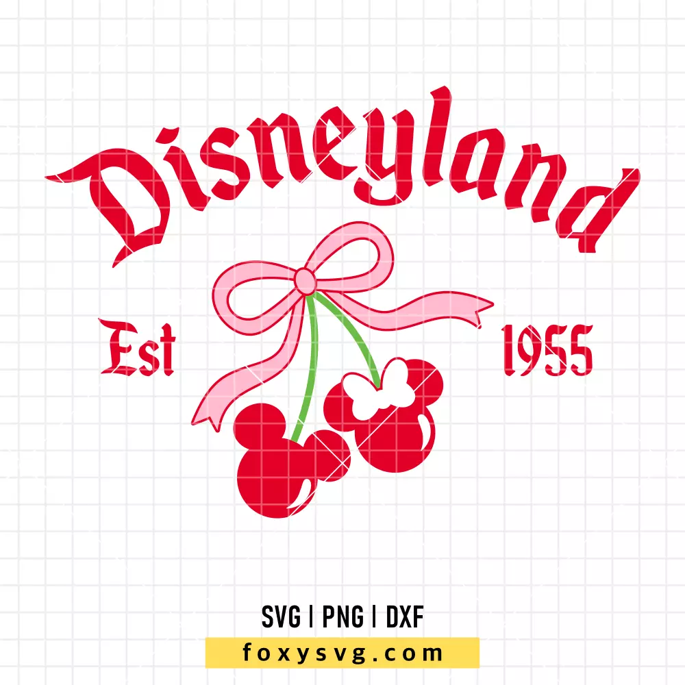 Disneyland Coquette Cherry Mickey & Minnie SVG, PNG | Disney SVG Cut File for Cricut & Silhouette
