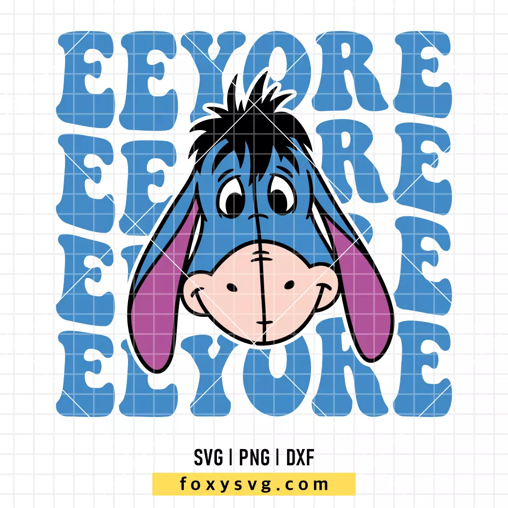 Eeyore Face Wavy SVG, PNG | Disney SVG Cut File for Cricut & Silhouette